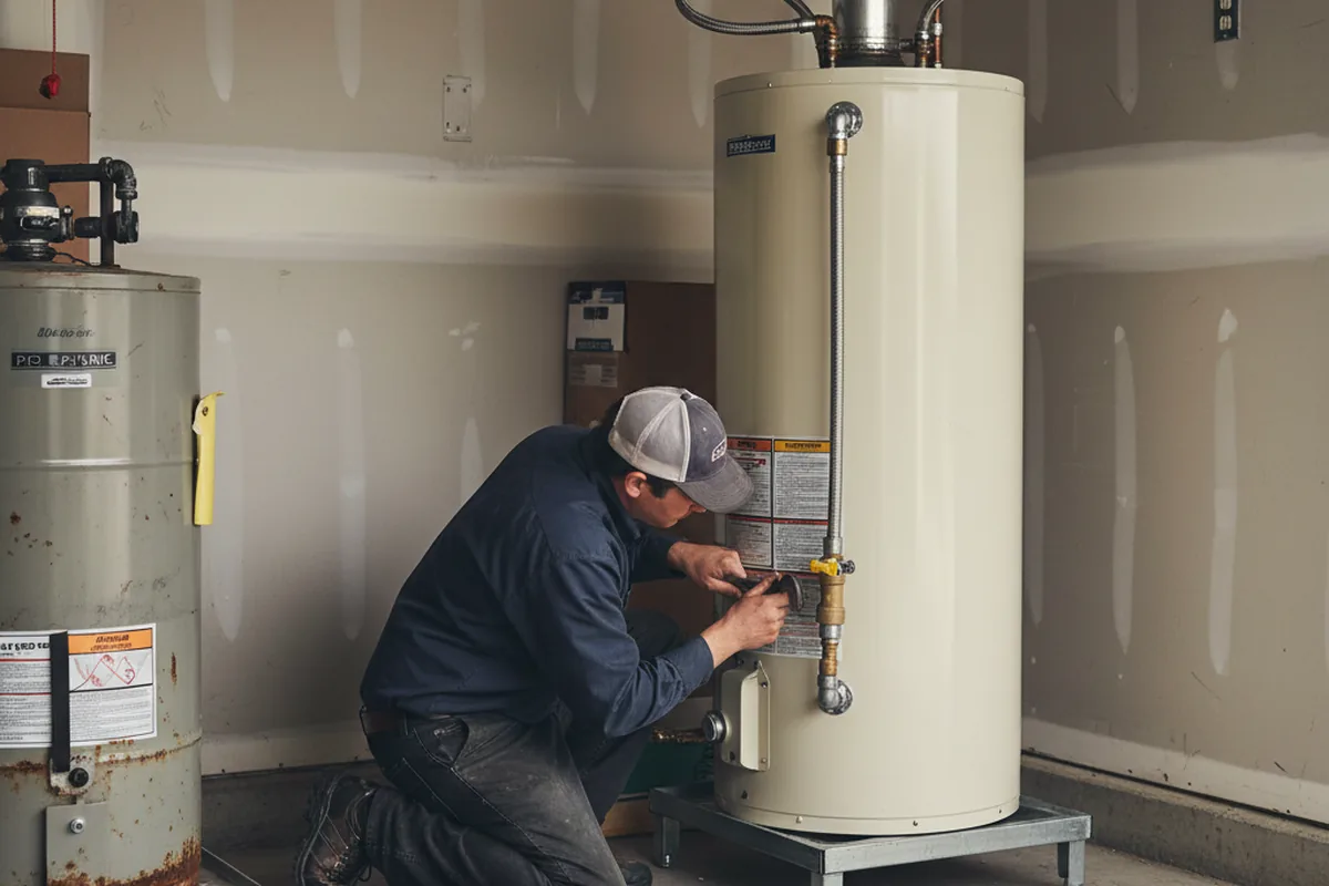 Water heater and shutoff valve replacement in East Greenville