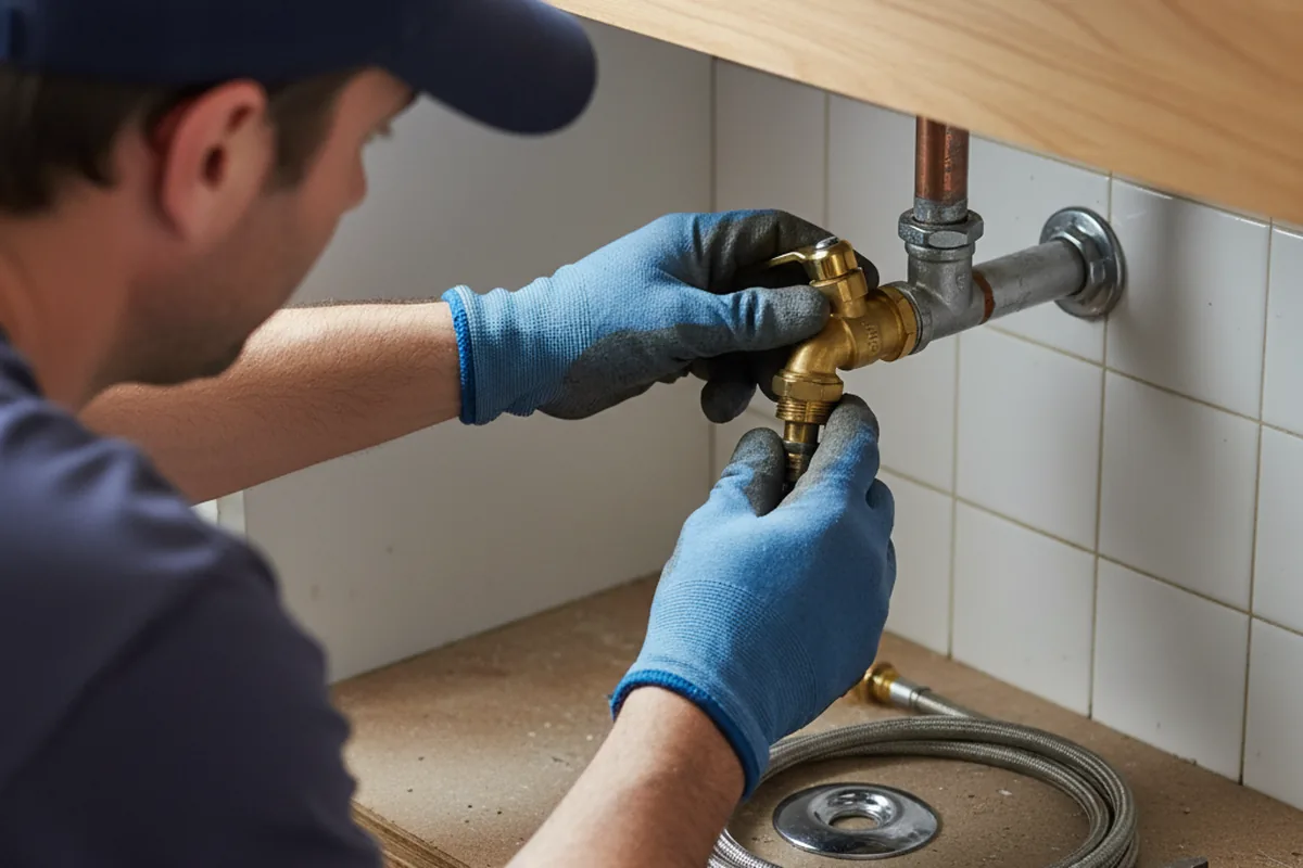 Shutoff valve and fitting work during Faucet and Fixture Repair in East Greenville